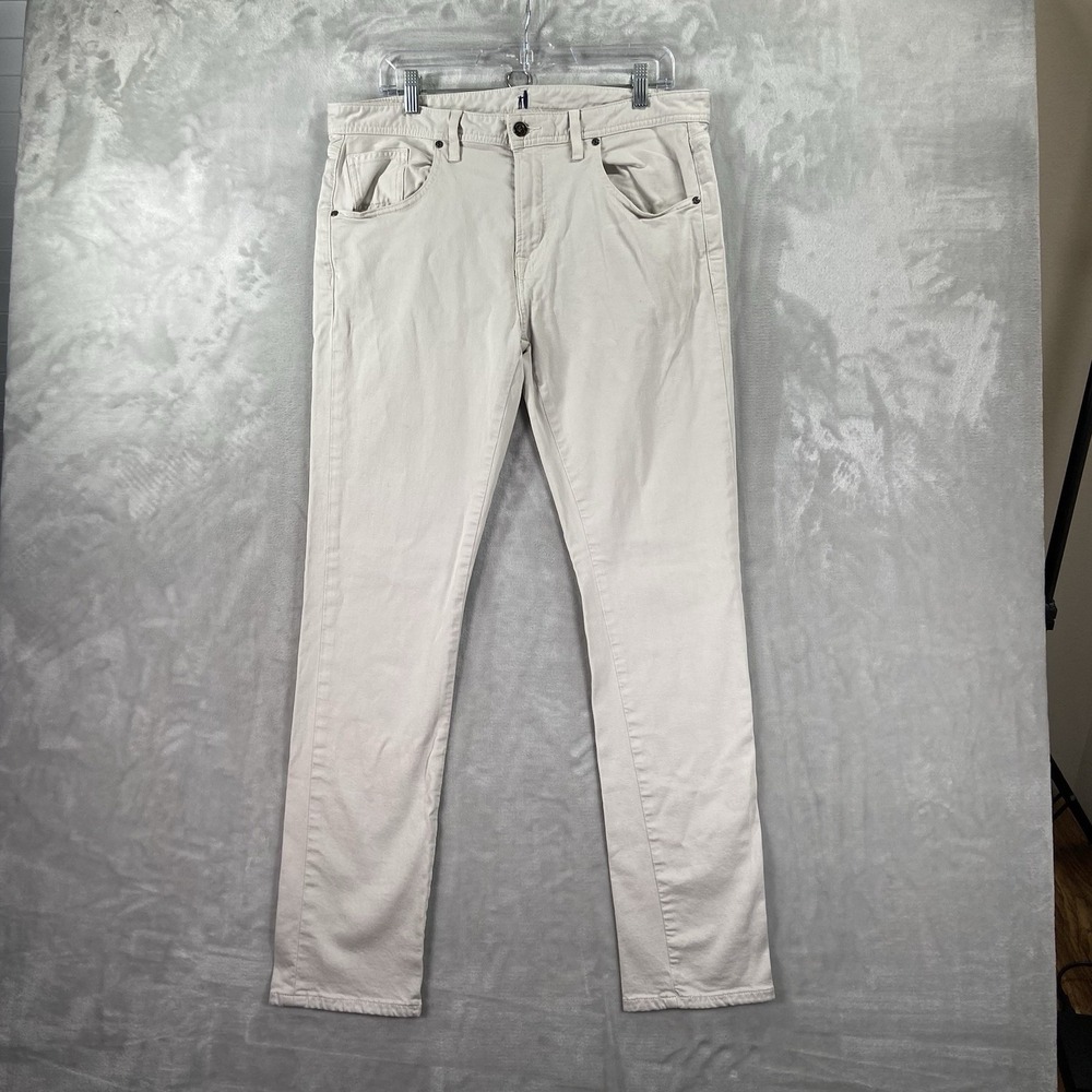 Johnnie-O Pants Mens 35x32 Hugo Chino 5-Pocket Classic Slim Fit Gray Casual